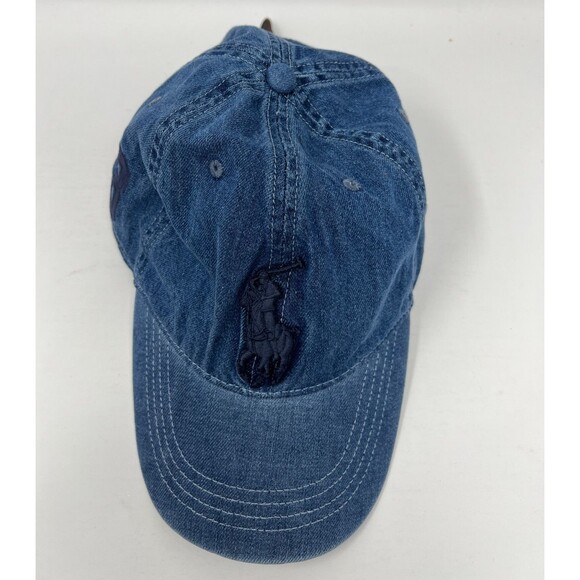 Polo Ralph Lauren Big Pony Denim Men's Blue #3 Baseball Ball Cap Hat - Picture 6 of 12